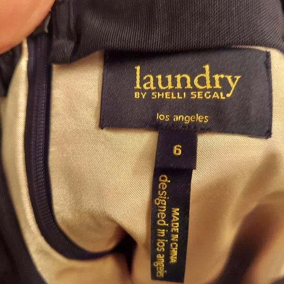 Laundry by Sheli Segal black floral lace sheer sleeves mini cocktail dress sz 6 - Picture 6 of 6